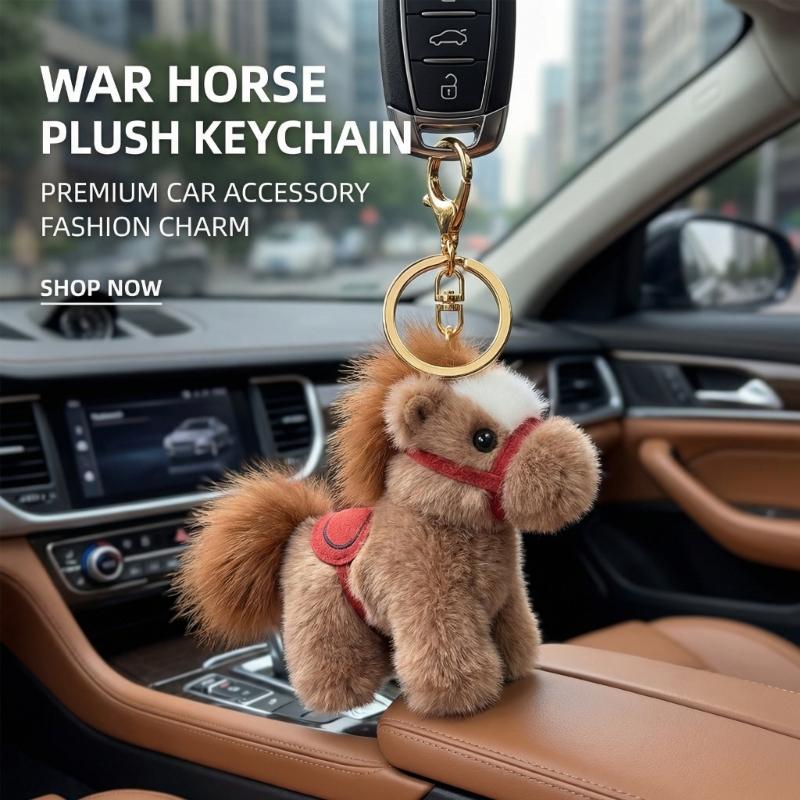 Soft Stuffed Horse Keychain Pendant Small Hanging Oranment For Travel Or Daily Life Gift For Friend Backpack Decoration