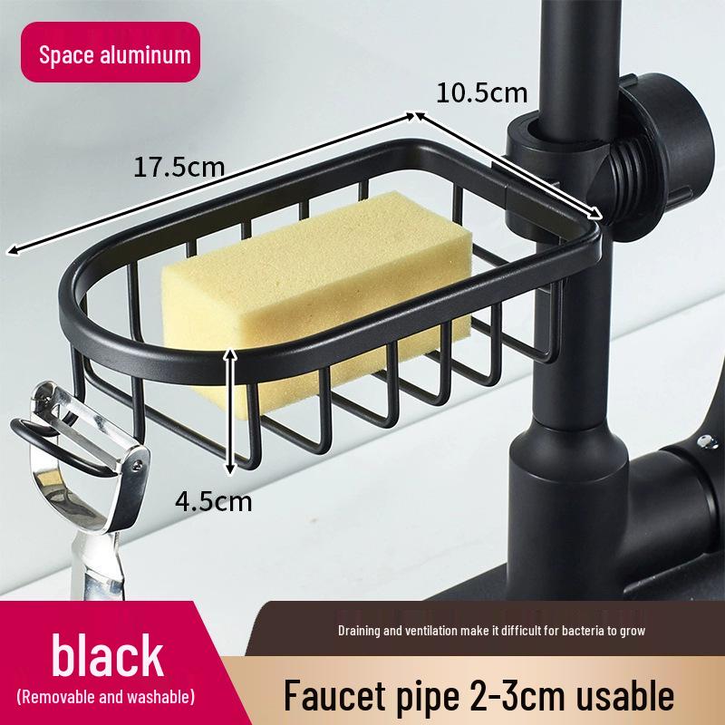 No-Drill Space Aluminum Bathroom Hanging Basket Shelf