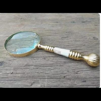 Chess Design Handcrafted Brass Magnifying Glass