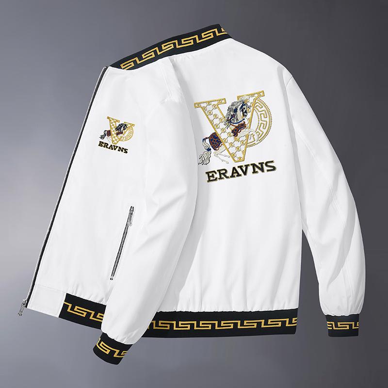 Europäische Herren-Stickjacke mit Stehkragen - Herbst/Winter Slim Fit, V-Ausschnitt, Verdickt, Mode