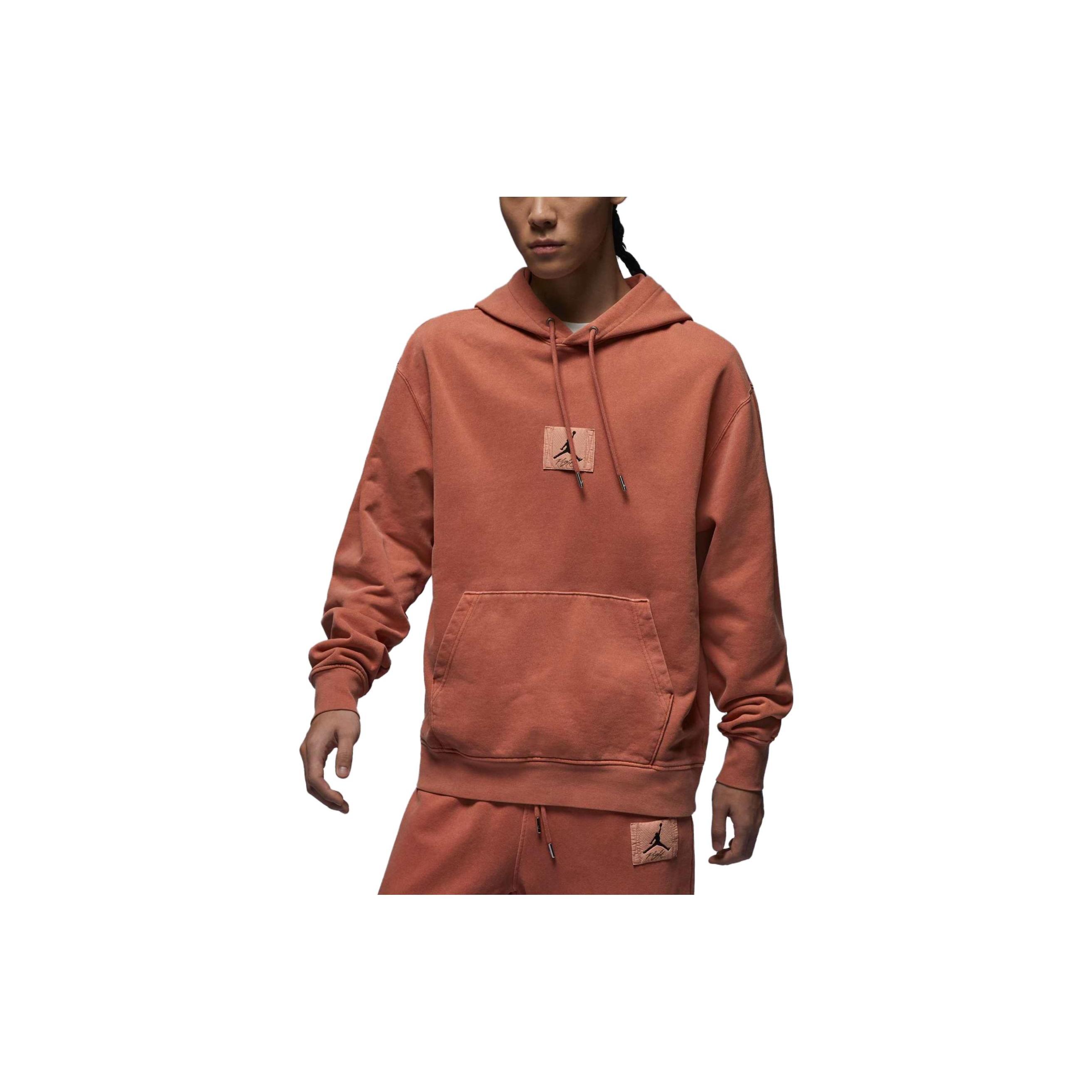 Air Jordan Flight Fleece Pullover Hoodie Orange Red Men s FB7291-810 L
