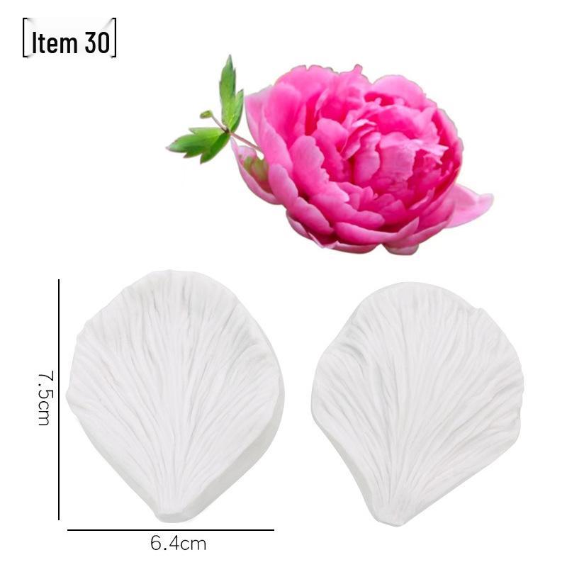 Blütenblatt Silikon Fondant Form Set - Lebensmittelqualität für Baum- und Blumenprägung.