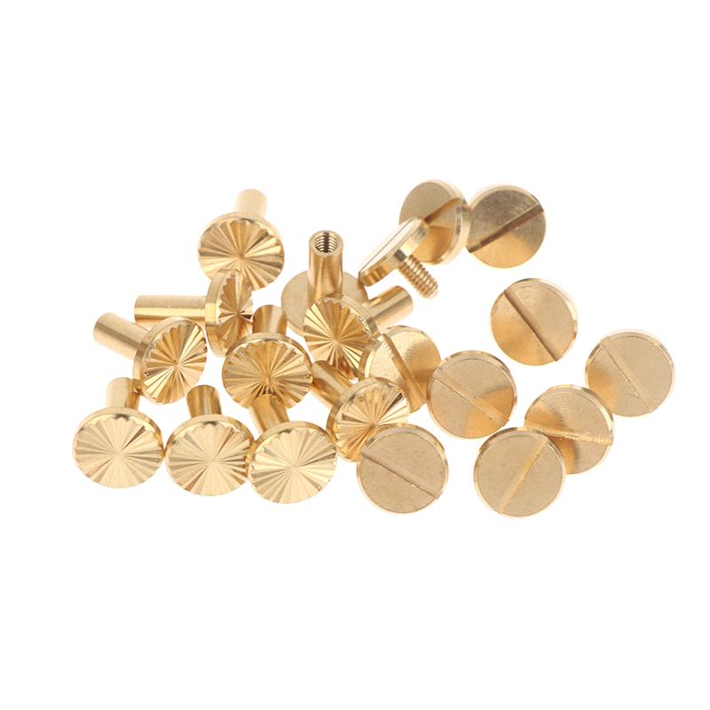 New! 10pcs Solid Brass Binding Chicago Screws Belt Screw Nail Stud Rivets For Photo Album Leather Craft Belt Wallet Fasteners
