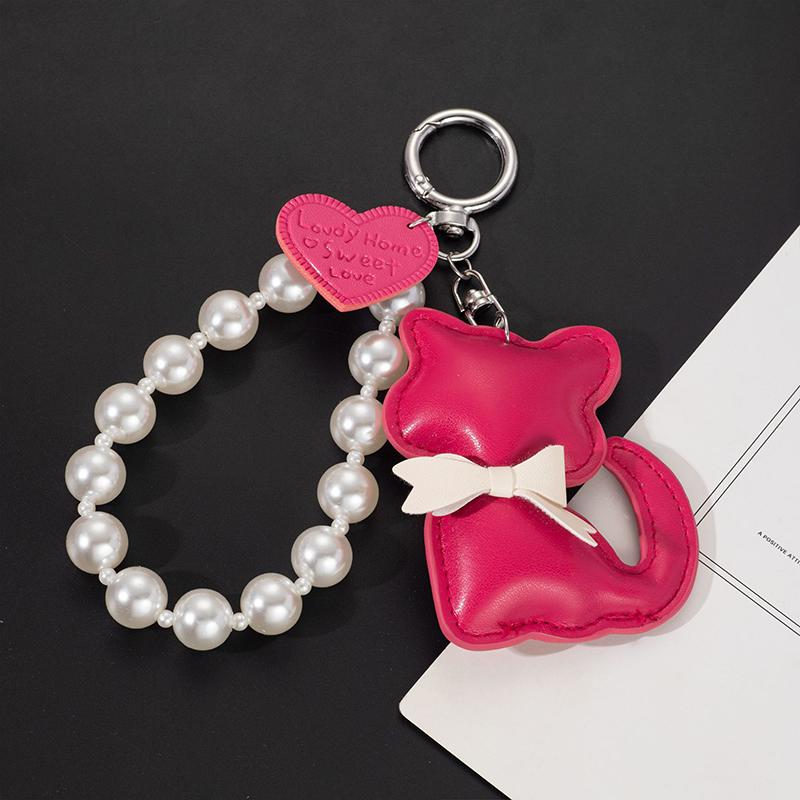 

Cute Cat Shaped Mini Backpack Hanging Handbag Pendant Bag Pendant Bags Accessories CLE one size рожевий червоний колір