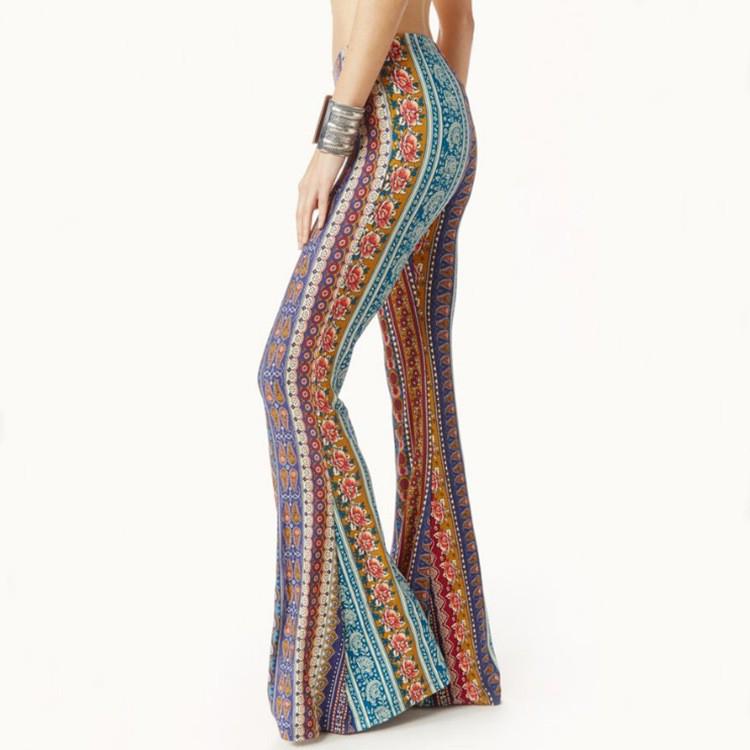 

2024 Retro Rose Print Bell-Bottom Hip-Hugging Long Pants - European & American Style Large