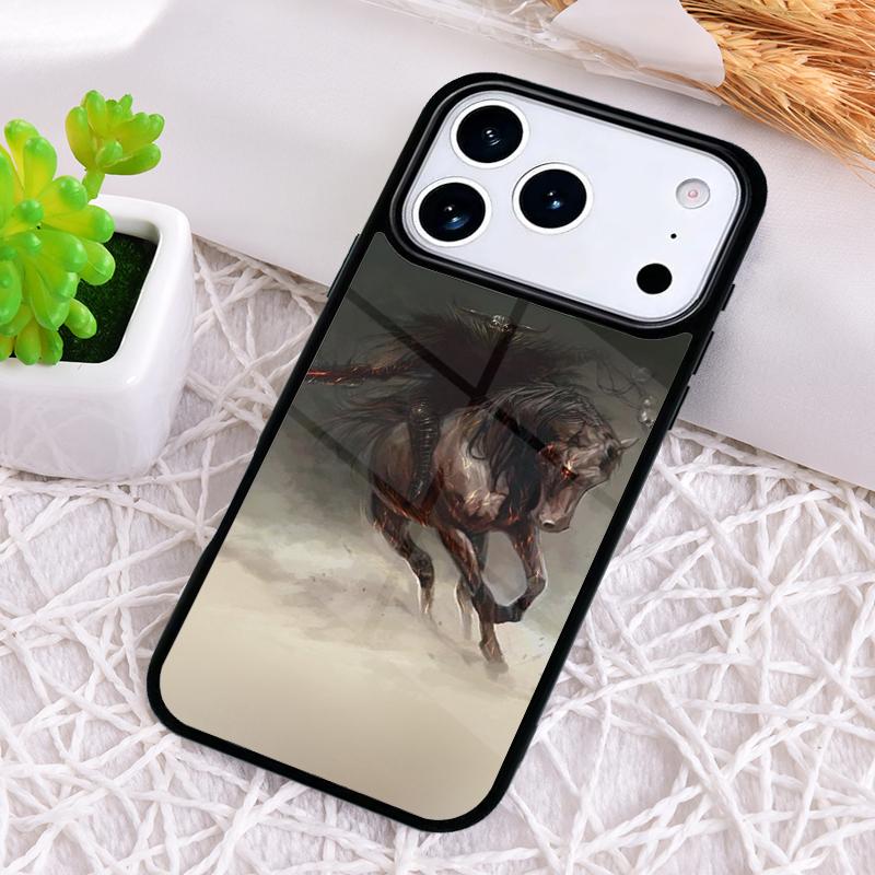 Horse Painted Art Phone Case for iPhone 17 Air 16 15 11 12 14 13 Pro Max Shockproof Cover