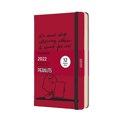 Moleskine Peanuts Notebook 2022 January Start 12 Months Daily Diary Hardcover Large Size Wide X 21cm Red DPE12DC3Y22 (13cm Long)