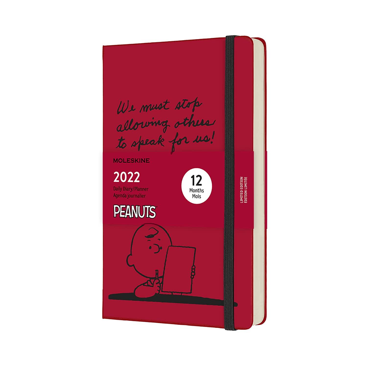 

Moleskine Peanuts Notebook 2022 January Start 12 Months Daily Diary Hardcover Large Size wide x 21cm Red DPE12DC3Y22 (13cm long)