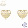 WUIHA Vintage 925 Sterling Silver VVS1 D Color Real GRA Moissanite Diamonds Heart Studs Earrings Wedding Engagement Fine Jewelry