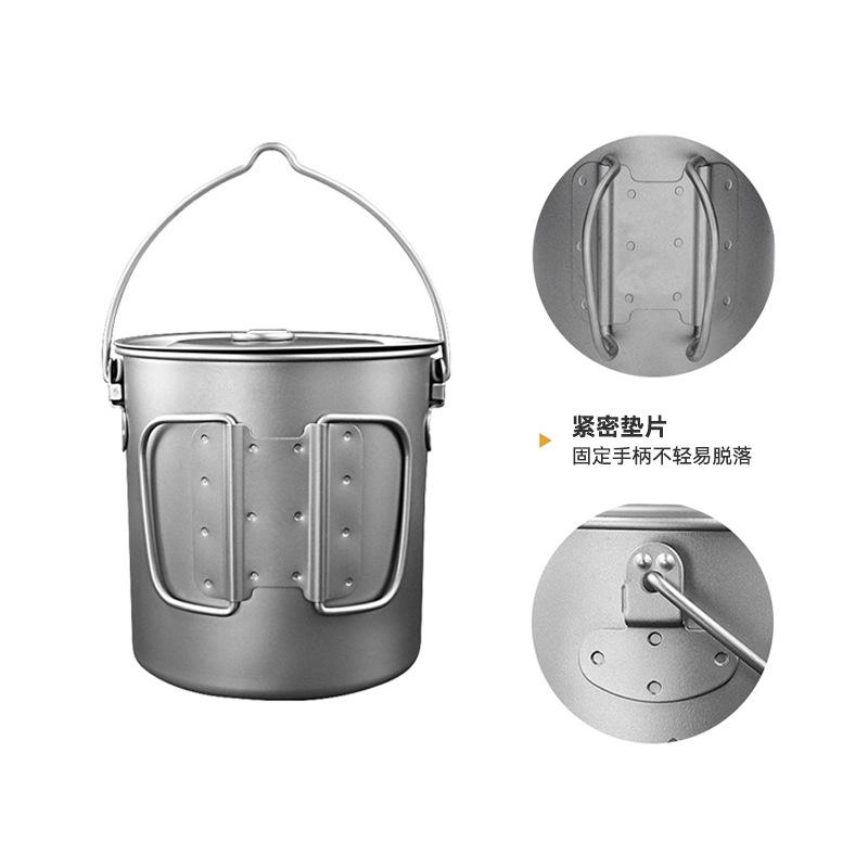 750/900/1000/1250ml Pure Titanium Mugs With Folding Handle,Single-layer Thickened,Antibacterial,Large-capacity Travel WATER CUP