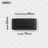 NAIERDI 5 Pieces Concealed Flat Furniture Handle Black Invisible Cabinet Pulls Aluminum Alloy Wardrobe Door Handles