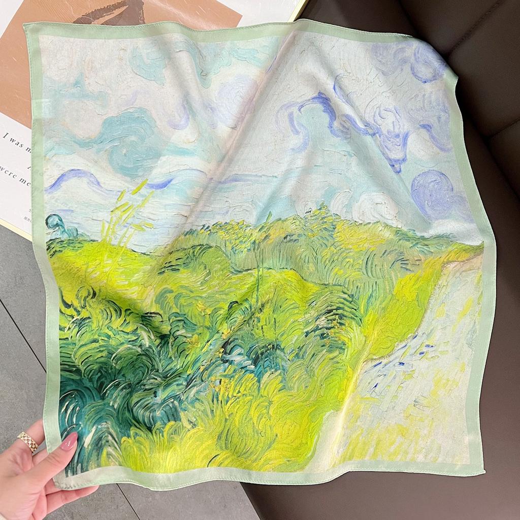 New 100% Natural Real Silk Scarf Fashion Lady Foulard Female Bandana Scarves  Women Hijab Shawl Wraps Square Neckerchief