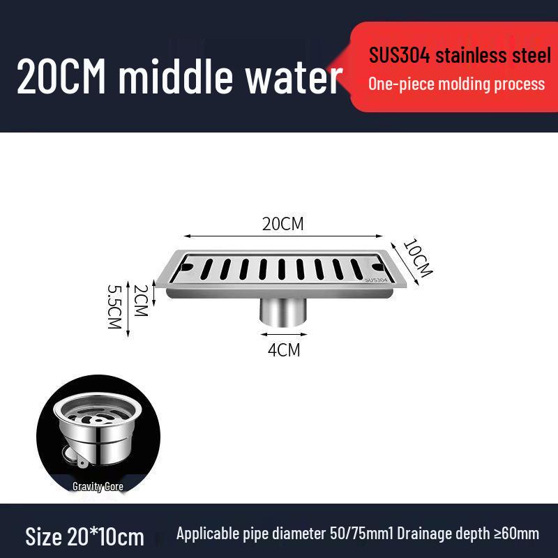 Stainless Steel Rectangular Anti-odor Floor Drain for Shower Room