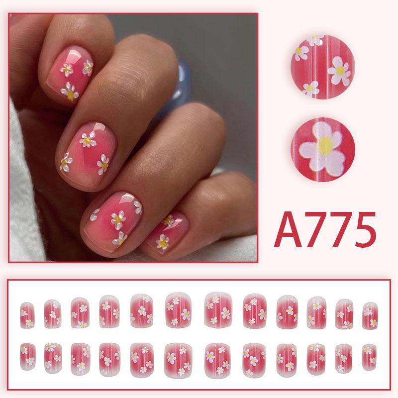 24 teile/schachtel Schnelle Nägel Verschiedene Schmetterling 3D Blumen Einfache Nail art Aufkleber Tragbare DIY Fertige Künstliche Nägel