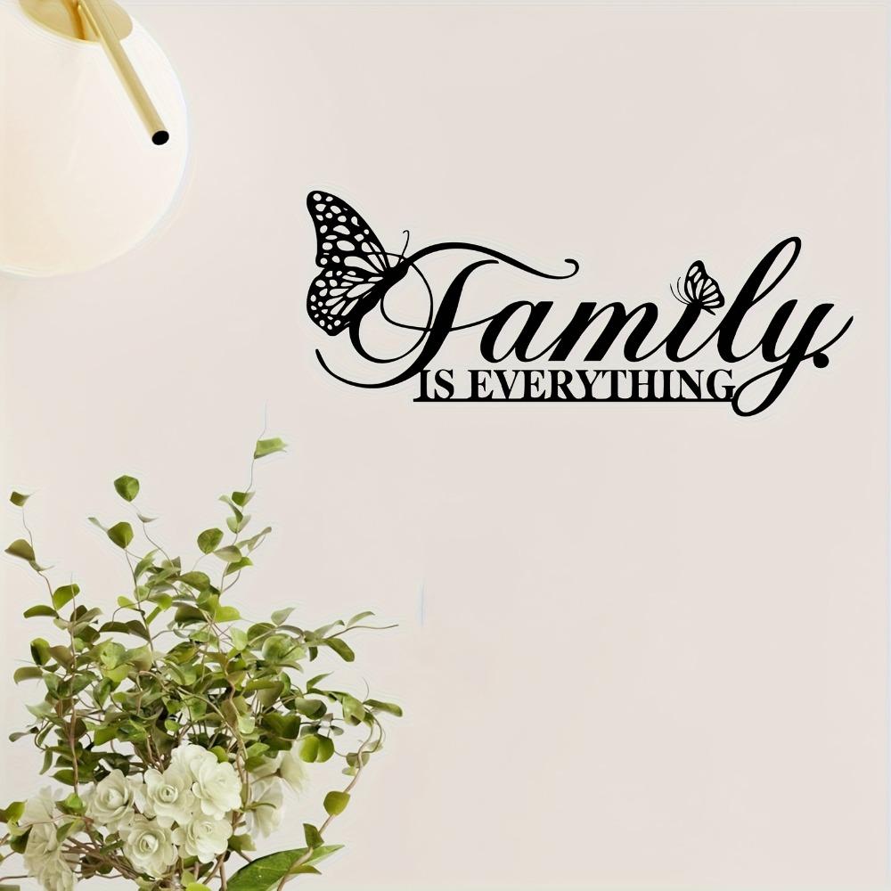 Metal Butterfly Wall Art, Iron Family Sculpture for Living Room Garden Fence Decor, Farmhouse Hanging Ornament, Mother Day Christmas Gift