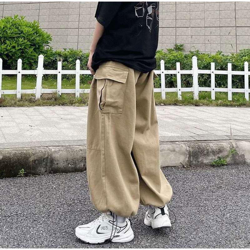 Cargo Pants Women Oversize Loose Big Pockets Female Pant Fashion Straight Wide Leg Lady Hip Hop Trousers