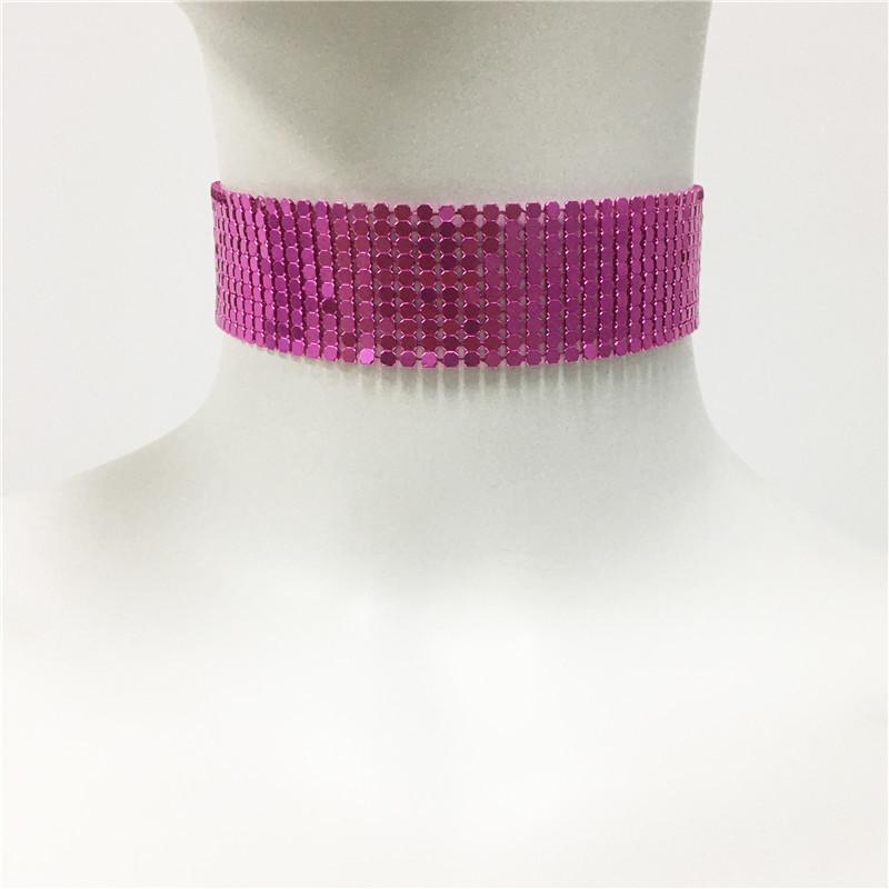 Evropské a americké doplňky Kovové flitrové párty Exagerovaný náhrdelník Šperky Hudební párty Punk Hip-hop Kovový choker
