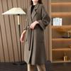 Modern Wool Long Coat for Women 100% Wool Handmade Pea Coat Winter Warm Overcoat Autumn New Saga