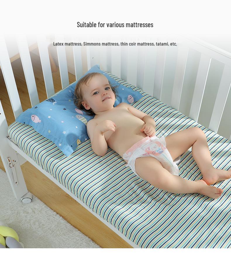 Pure Cotton Cartoon Crib Mattress Cover & Bedspread for Babies