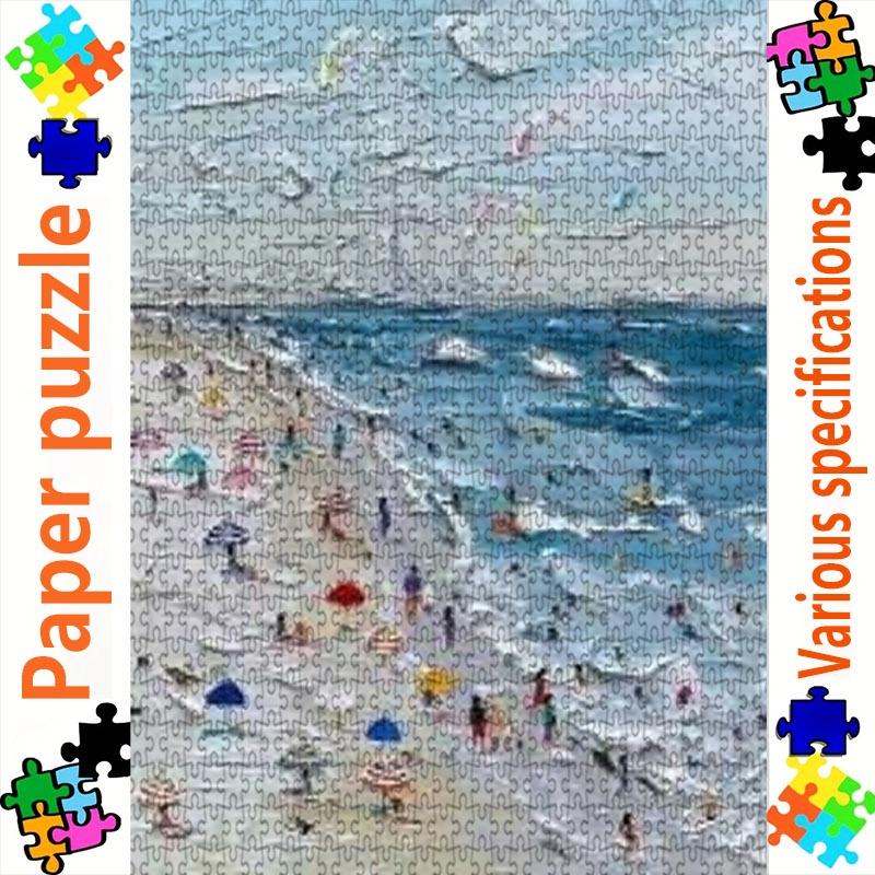 1000pcs Large Adult Jigsaw Puzzle, Vibrant Beach Scene Paper Puzzle, Multiple Specifications Available, Ideal for Family Fun, Spring Season, Birthday