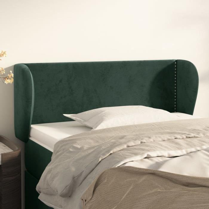 VidaXL Tête de lit avec oreilles Vert foncé 83x23x78-88 cm Velours3117037