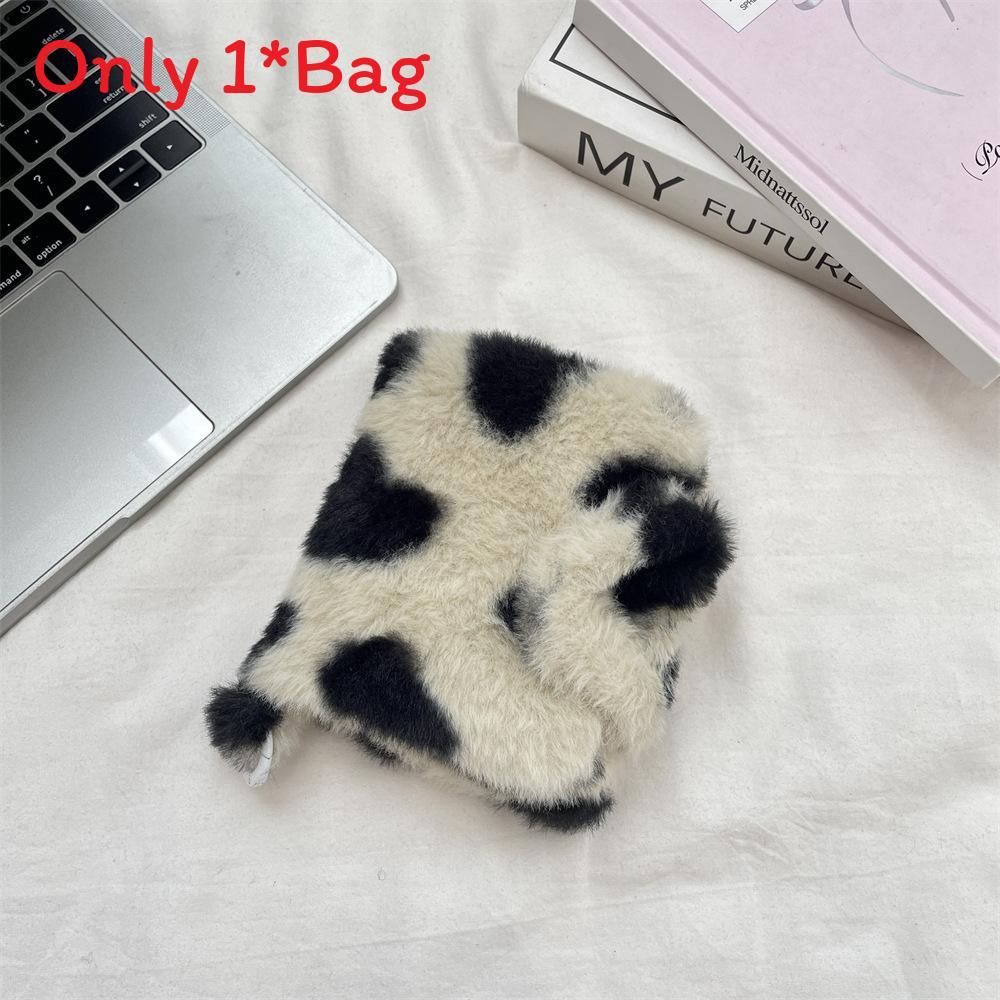 Plush Leopard Print Coin Wallet With Large Capacity For Home Use And Storage