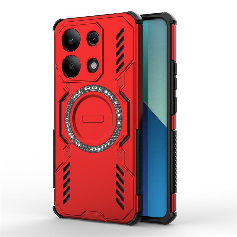 

For Xiaomi Redmi Note 13 4G Case Redmi Note 13 4G Anti-knock Magnetic Adsorption Wireless Charge Cover For Redmi Note 13 4G Case Redmi Note 13 4G красный