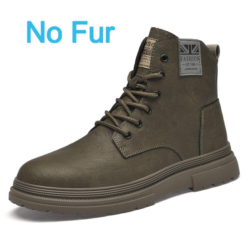 Fashion Italian Men's Genuine Leather Boots Fashion Outdoor Boots High Quality Casual Ankle Boots Antiskid Comfort Winter Platform Boots