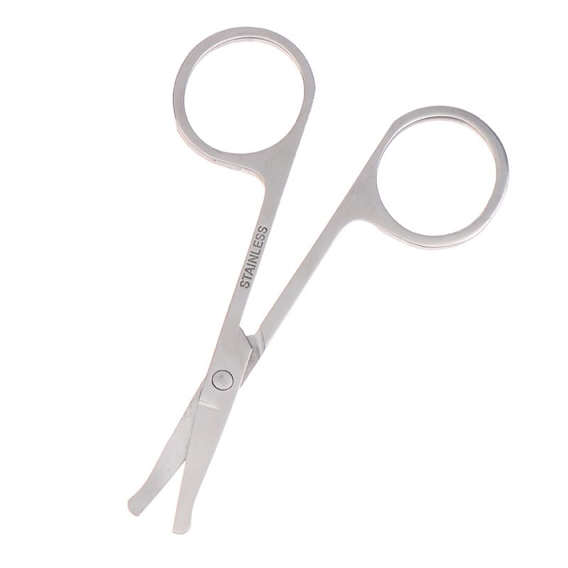 Edelstahl Rundkopf Sicherheitsschere Augenbrauen Make-up Schönheit Nasenhaartrimmer Schere Augenbrauen mit spitzem Kopf Werkzeug