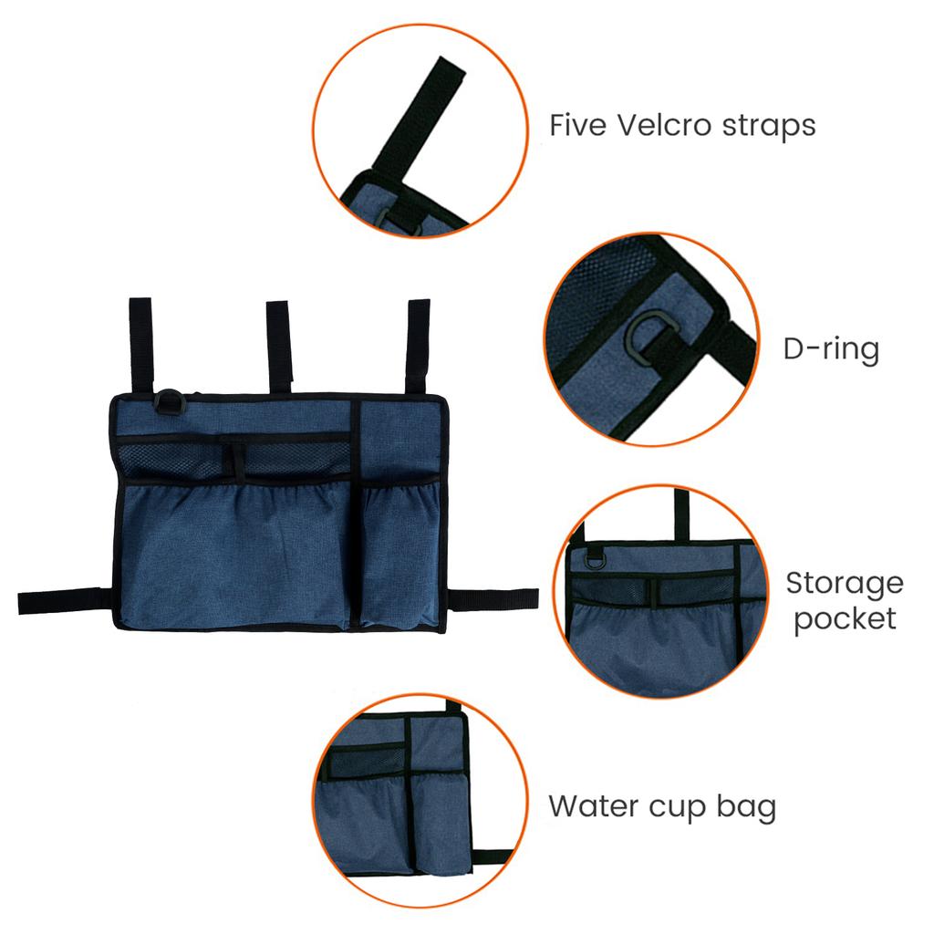 Foldable Walker Bag for Elderly Seniors Multiple Pockets Wheelchairs Hanging Storage Organizer Stroller Walker Bag Accessaries