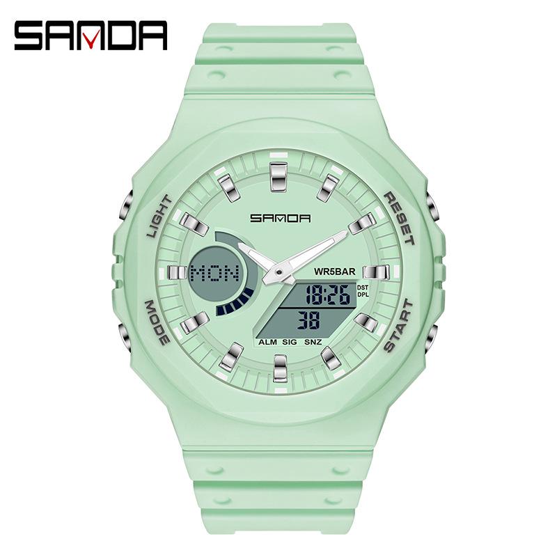

Sanda Dual Display Korean Style Waterproof Multifunction Student Watch