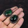 Orecchino Labradorite Fuoco Verde Orecchino Avvolto in Filo di Rame Gioielli Fatti a Mano Orecchini con Pietre Preziose Naturali Gioielli in Rame Orecchino Delicato Per Regalo
