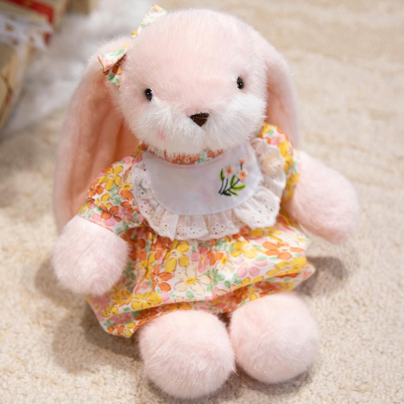 35cm Kawaii Floral Rabbit PlushToys Easter Day Toys Dolls Cartoon Bunny Stuffed Dolls Sleeping Companion Dolls