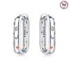 Real 925 Silver Hoop Earrings Colorful Zircon Bright Starry Sky Earrings Women Engagement Wedding Party Silver Jewelry