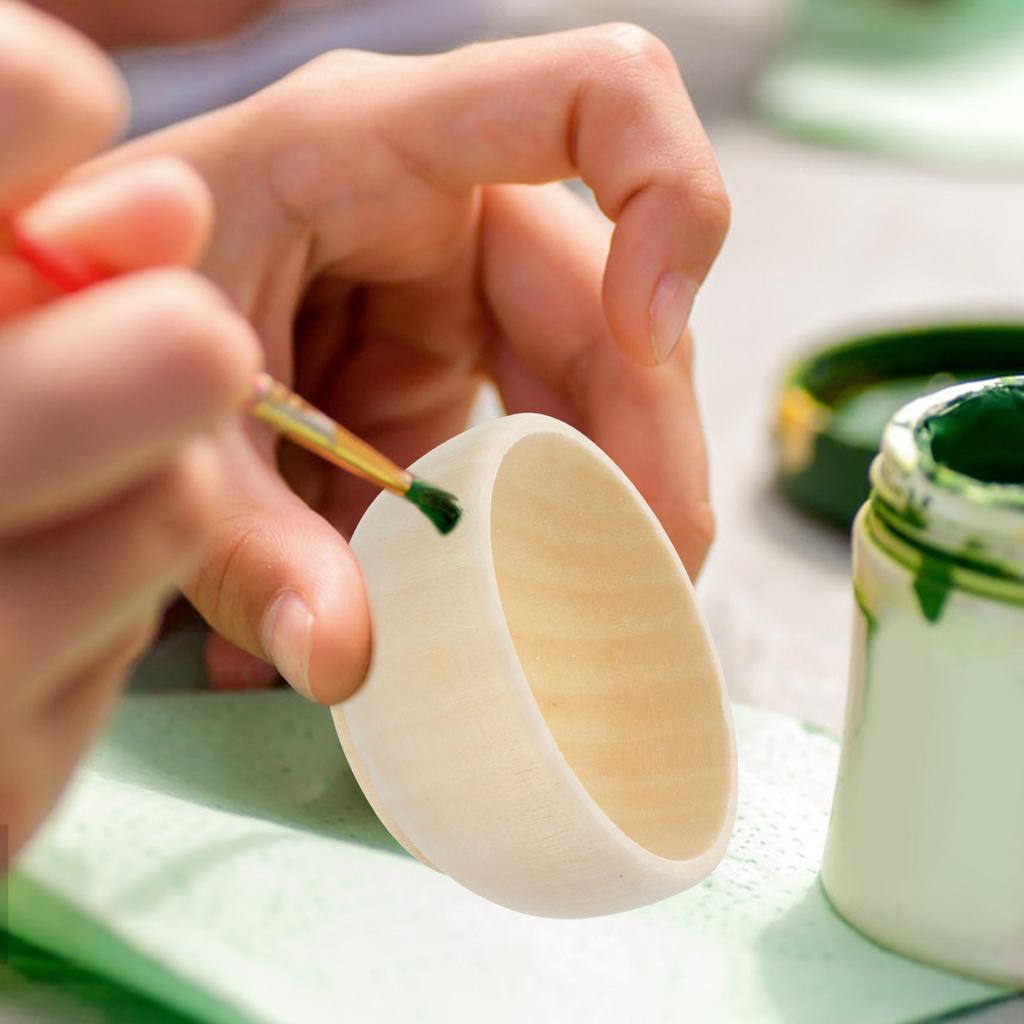 10 Pcs Small Wooden Bowl Unfinished Crafts Bowls Decorate for Painting Unpainted