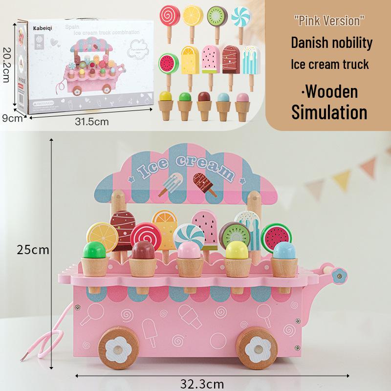 

Скандинавская деревянная тележка для мороженого: Датский стиль ролевых игр для детей