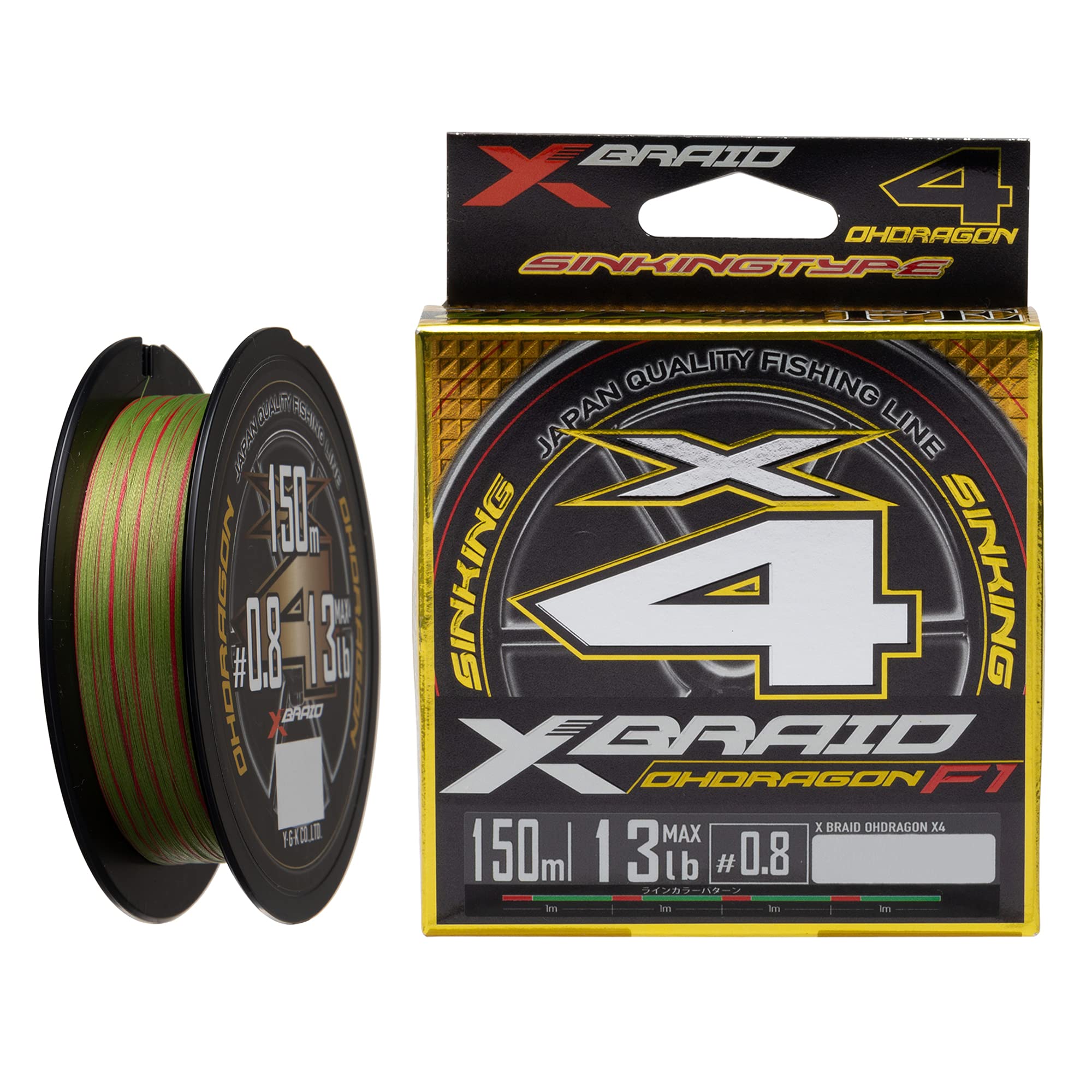 

Odragon X4 150m 1m every 15cm Ume Red Mark X-Braid SS1.40 0.6 11lbGreen