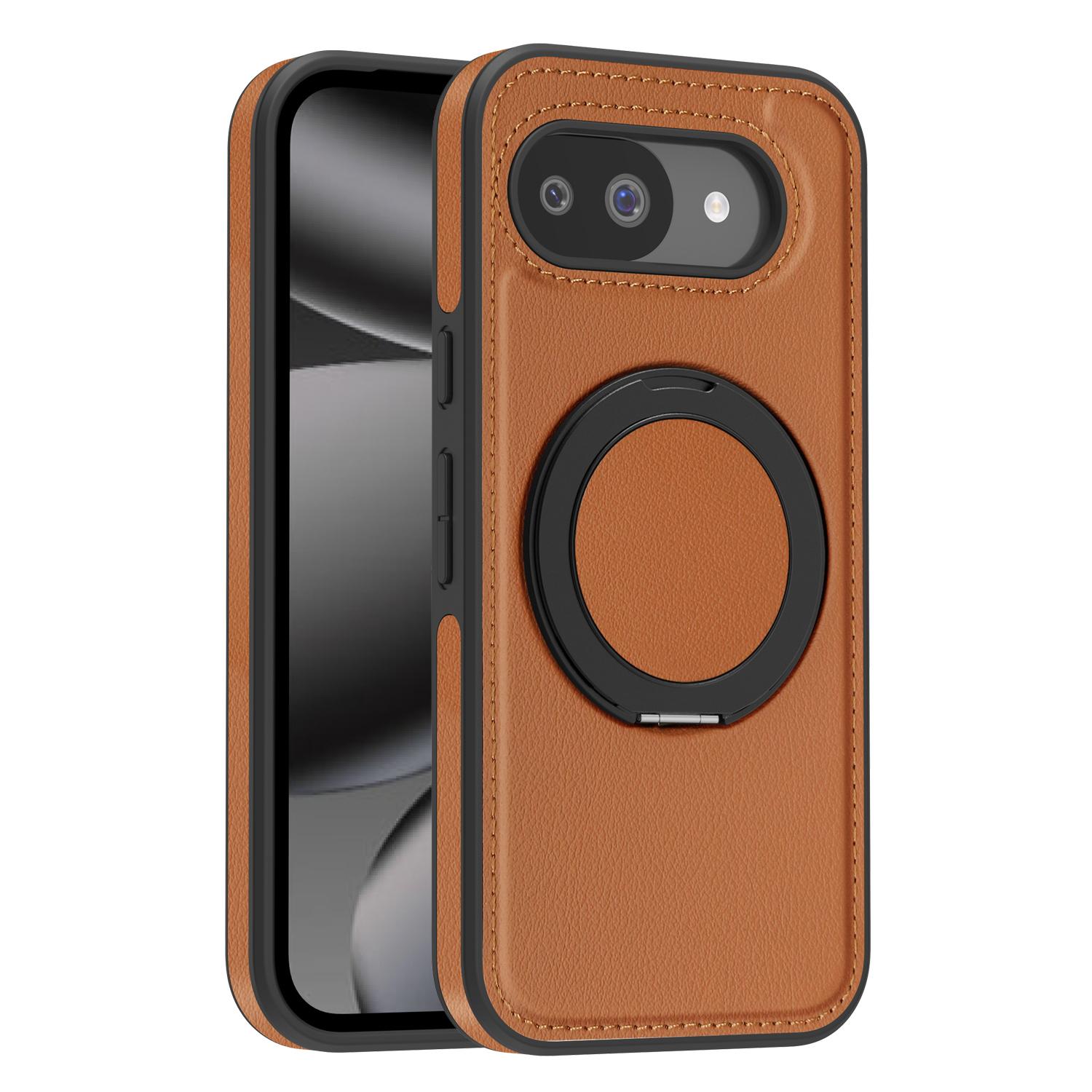 

Embossed PU Leather Case For Google Pixel 10A Magnetic 360° Rotation Metal Stand Comfort Grip Case Cover Google Pixel 10a