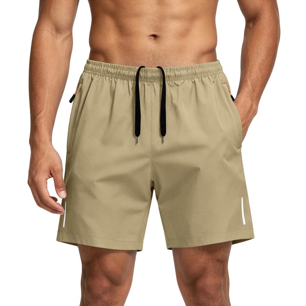 Men's Big Size Summer Quick Dry Beach Shorts Casual 5 Inch Sports Shorts Lightweight Breathable Elastic Waistband Drawstring