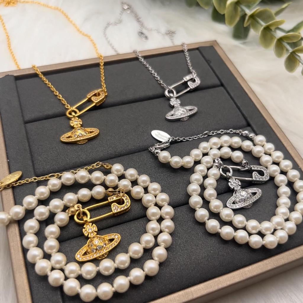 Empress Cixi Saturn Brosch Halsband - Lyxig Dam Gem Nyckelbenskedja