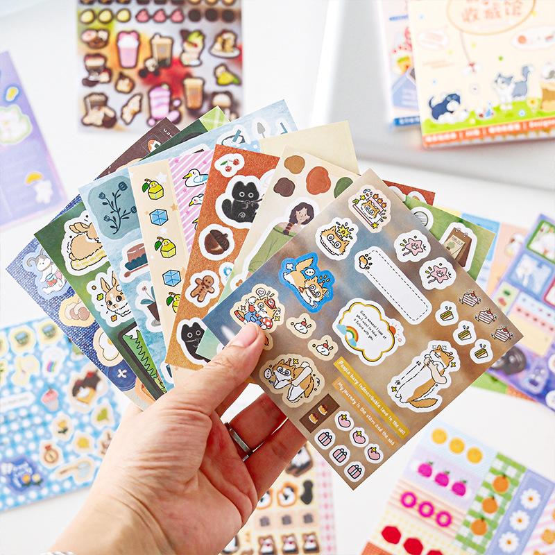 30 sheets per pack sticker book cute creature collection animal and character theme journaling DIY scene decoration collage