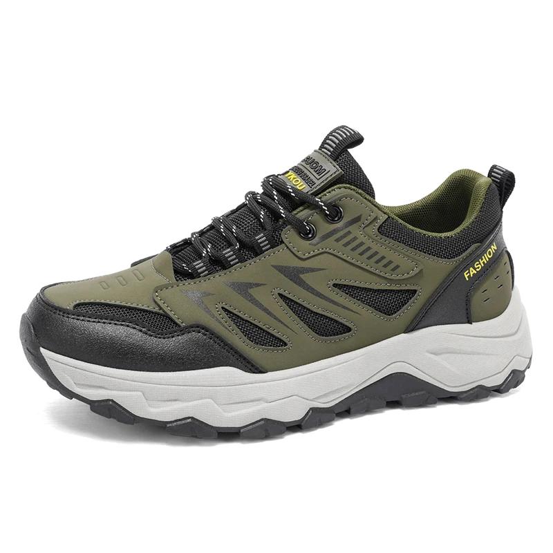 Mens Hiking Shoes Breathable Lace Up Trekking Male Cushioning Outdoor Climbing Tourism Sneakers for Men 2025 Zapatos Para Hombre