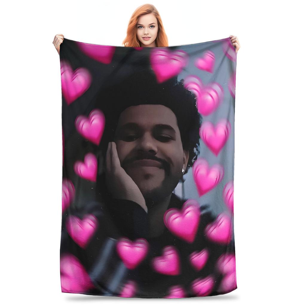 The Weeknds Rapper Singer Warm Blanket  Picnic Plush Bedding Throws Aesthetic Couch Chair Flannel Bedspread Sofa Bed Cover