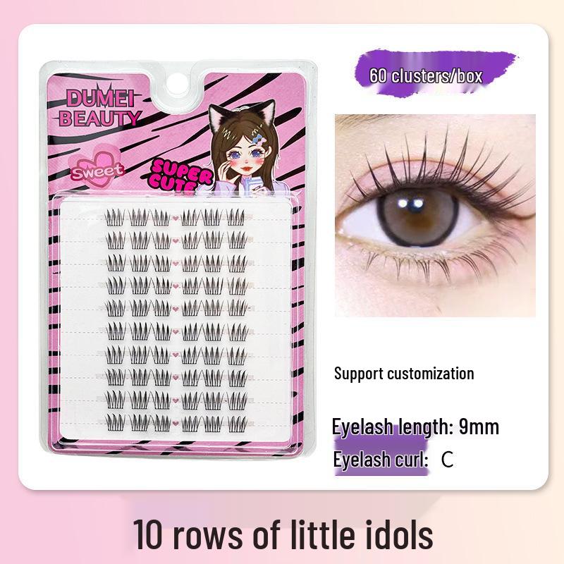 10-Row Autumn Leaf & Sunflower Faux Eyelashes - Flat, Glue-Free