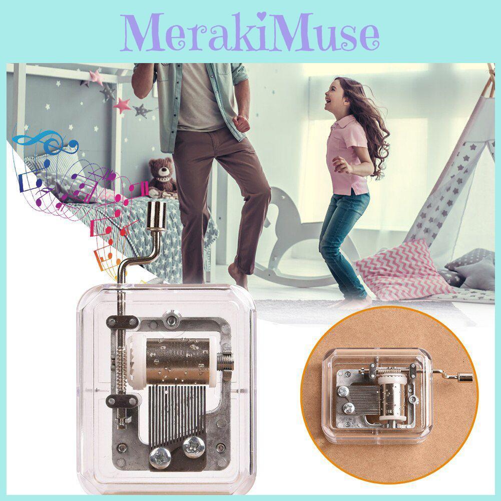 Mini Box Music Hand Cranking Music Movement Transparent Diy Music Christmas Box