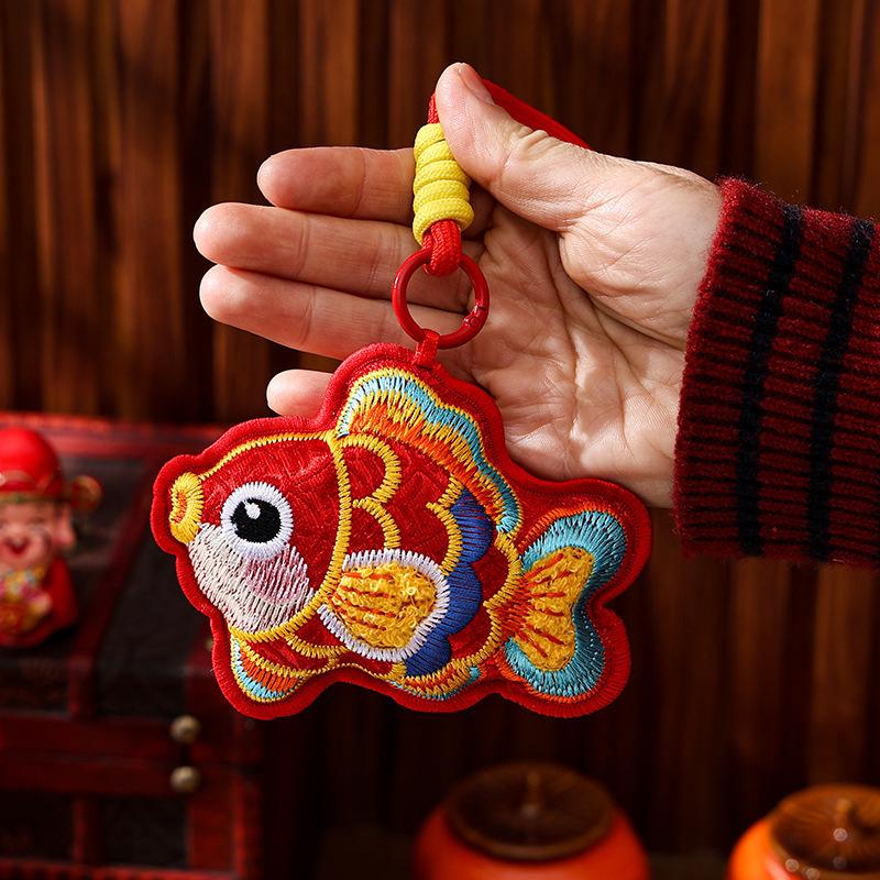 New Year of The Horse Celebration Embroidery Bag Small Pendant Decoration Car Interior Hanging Decoration