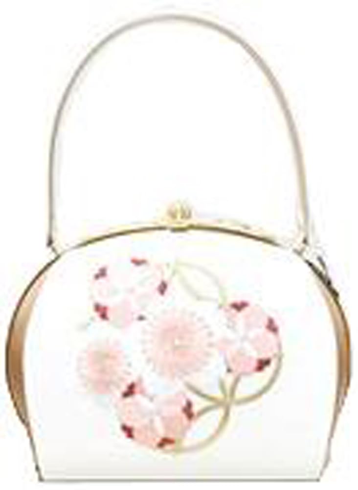 Ando Shippo Cherry Blossom Embroidered Bag White UB-S-4 Women's