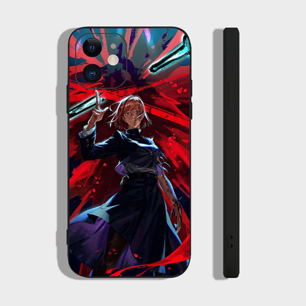 Kugisaki Nobara Anime Jujutsu Kaisen Phone Case For IPhone 17 Air 16 15 14 13 Pro Max 11 12 Black Silicone Cover