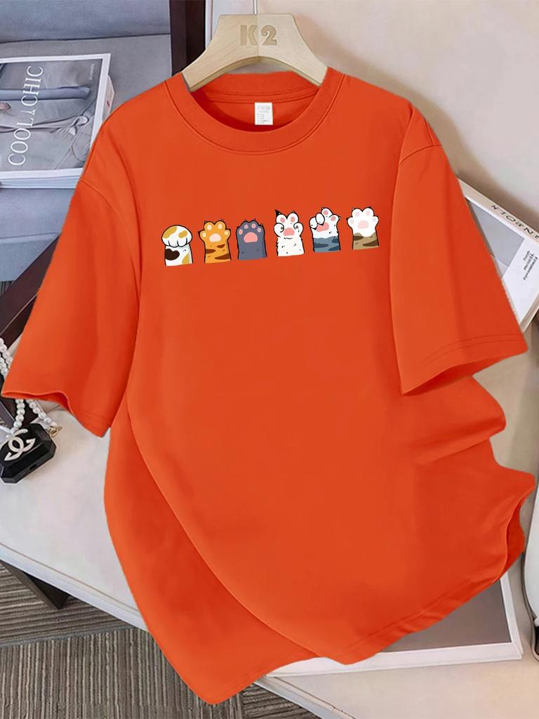Cotton Breathable Childrens Tshirt Fun Cute Pet Collection Printed Unisexs and Womens Casual Parent Child Clothing Top