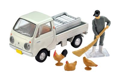 Tomica Limited Vintage Mazda Porter Cab Offen Weiß mit Figur Fertigprodukt 314943 1/64 LV-198b Dreiseitenkipper